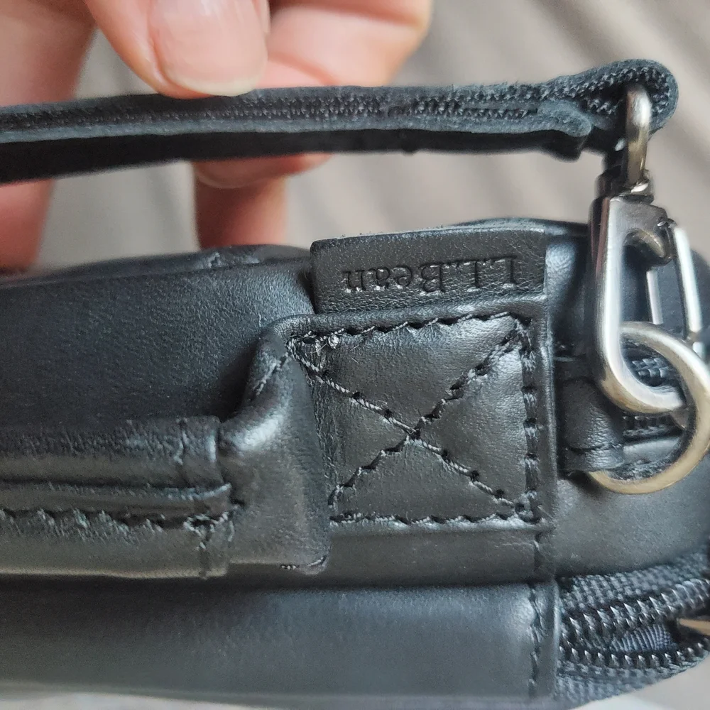 L.L. Bean Vintage Black Leather Planer, Wallet Organizer Bag Mens